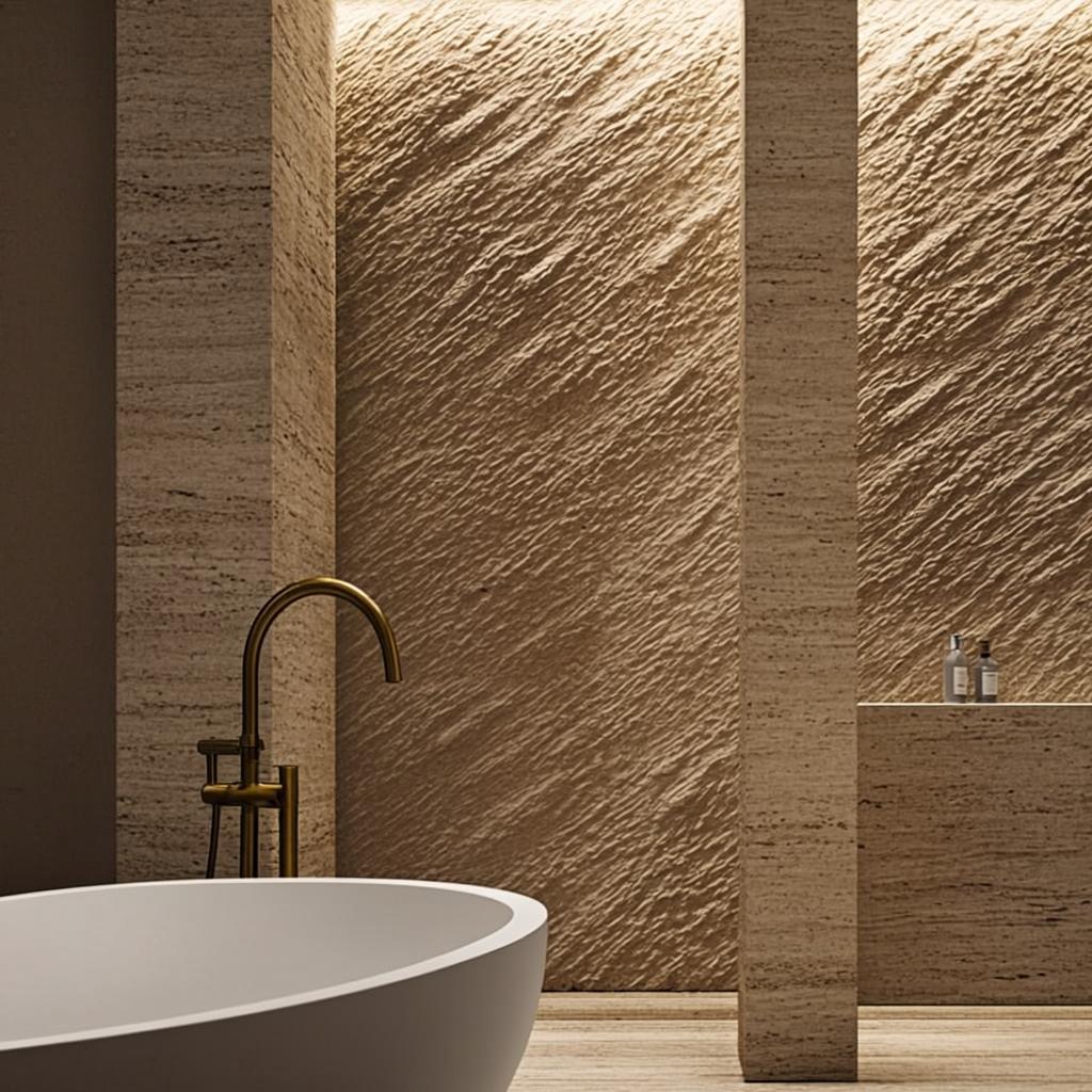 Baño en travertino